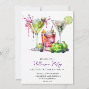 Invitation Soirée cocktail effrayante Halloween