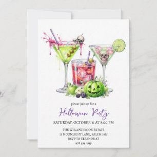 Invitation Soirée cocktail effrayante halloween