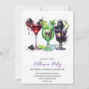Invitation Soirée cocktail effrayante Halloween