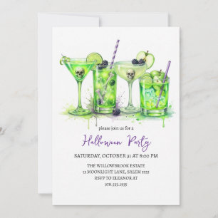Invitation Soirée cocktail effrayante Halloween