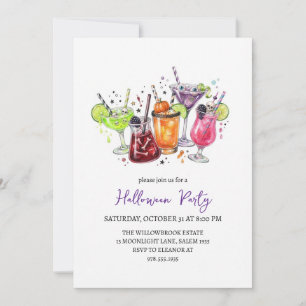 Invitation Soirée cocktail effrayante Halloween