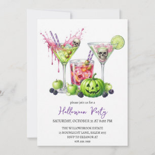 Invitation Soirée cocktail effrayante halloween