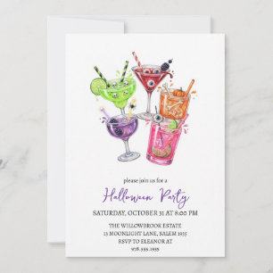 Invitation Soirée cocktail effrayante Halloween