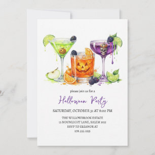 Invitation Soirée cocktail halloween effrayante