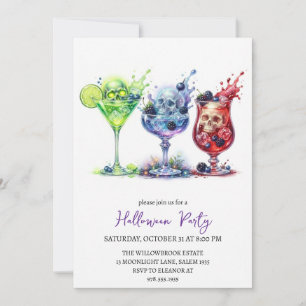 Invitation Soirée cocktail halloween effrayante