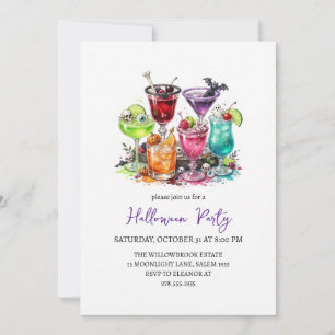 Invitation Soirée cocktail halloween effrayante