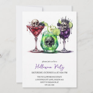 Invitation Soirée cocktail halloween effrayante