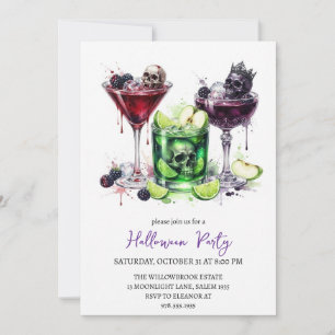 Invitation Soirée cocktail Halloween effrayante