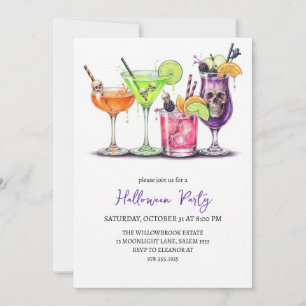 Invitation Soirée cocktail halloween effrayante