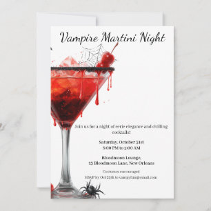 Invitation Soirée Cocktail Halloween Martini Vampire