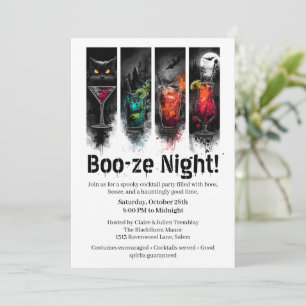 Invitation Soirée Cocktail Halloween Nuit de Boo-ze
