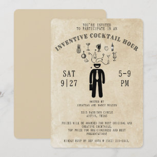 Invitation soirée cocktail inventive