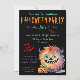 Invitation Soirée Costume d'Halloween Monster Cute