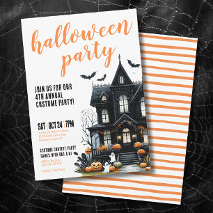 Invitation Soirée Costumée de la Maison Hantée d'Halloween