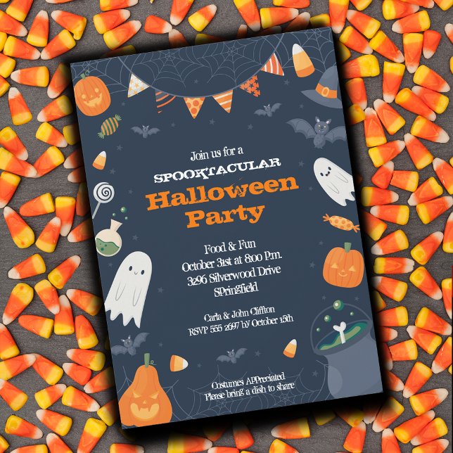 Invitation Soirée costumée d'Halloween (Cute Halloween Costume Party Invitations)
