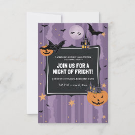 Invitation Soirée costumée Elégante Purple Halloween