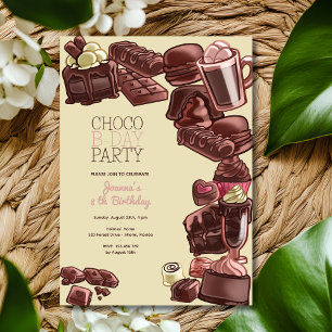 Invitation Soirée d'anniversaire au chocolat