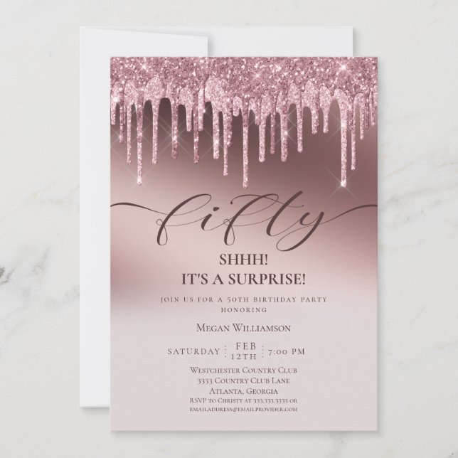 Invitation Soirée d'anniversaire Chic Fifty Pink Parties scin (Devant)