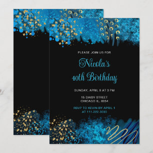 Invitation Soirée d'anniversaire d'alcool bleu