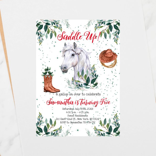 Invitation Soirée d'anniversaire de Boy Horse (Créateur téléchargé)