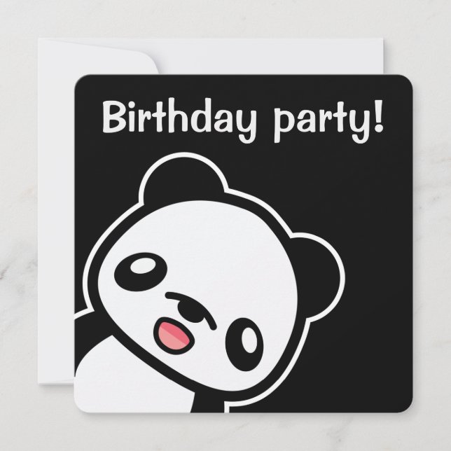 Invitation Soirée d'anniversaire de Cute Panda (Devant)