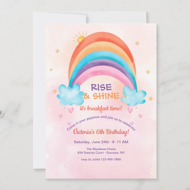 Invitation Soirée d'anniversaire de début de matinée (Devant)