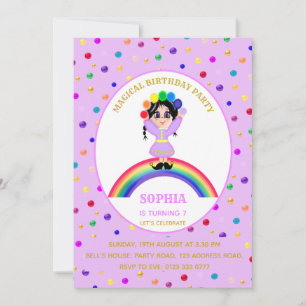 Invitation Soirée d'anniversaire de fille mignonne