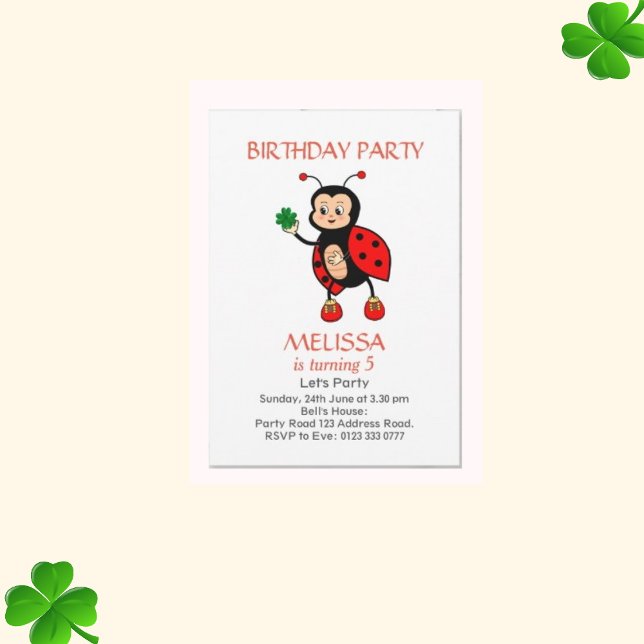 Invitation Soirée d'anniversaire de la fille Ladybug (Créateur téléchargé)