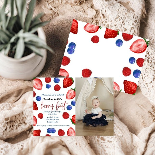 Invitation Soirée d'anniversaire de la mignonne baie, baies d (Créateur téléchargé)