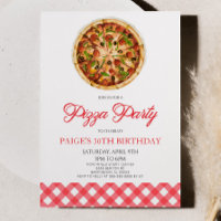 Soirée d'Anniversaire de la Pizza Rouge moderne et