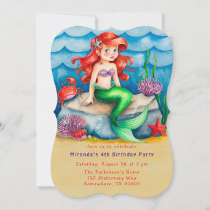 Invitation Soirée d'anniversaire de la sirène de mer