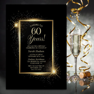 Invitation Soirée d'anniversaire de l'or noir à 60 ans