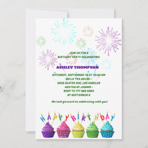Invitation soirée d'anniversaire de Sweet Cakes