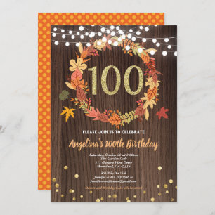 Invitation Soirée d'anniversaire de Thanksgiving or