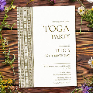 Invitation Soirée d'anniversaire de toga grecque ou romaine