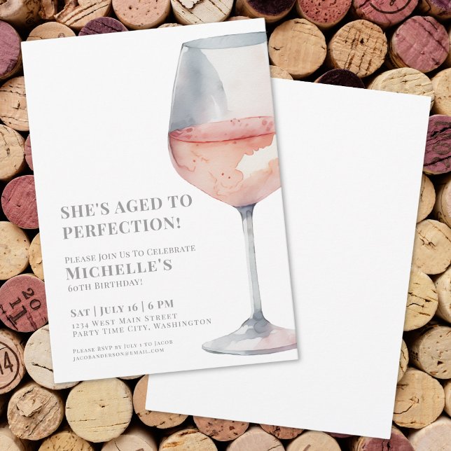 Invitation Soirée d'anniversaire des 60 ans de Wine Sixty (Wine Sixty 60th Birthday Party Invitation)