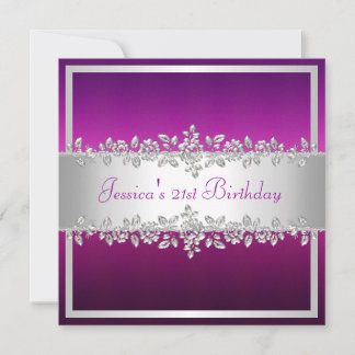 Invitation Soirée d'anniversaire des Roses d'argent rose viol
