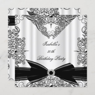 Invitation Soirée d'anniversaire Diamond Black Bow