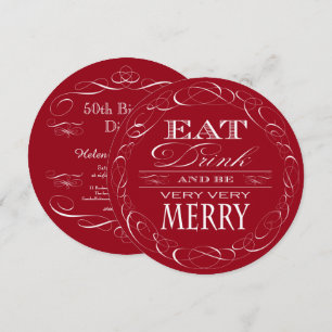 Invitation Soirée d'anniversaire Dîner Fête Mange un verre et