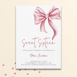 Invitation Soirée d'anniversaire Elegant Sweet sixteen de cab