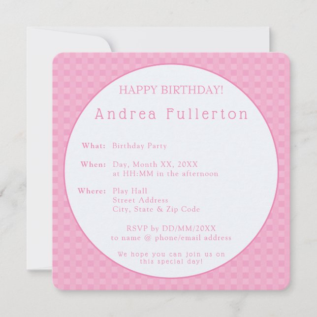 Invitation Soirée d'anniversaire élégante et moderne personna (Devant)