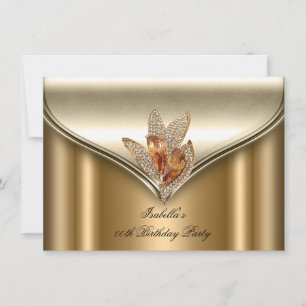 Invitation Soirée d'anniversaire en bronze Brown or