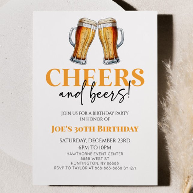 Invitation Soirée d'anniversaire pour la bière et la bière (Créateur téléchargé)