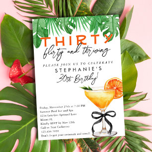 Invitation Soirée d'anniversaire rétro tropical Aperol Spritz