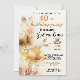 Invitation Soirée d'anniversaire rustique