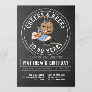 Invitation Soirée D'Anniversaire Soirée Bière Noir Et Blanc