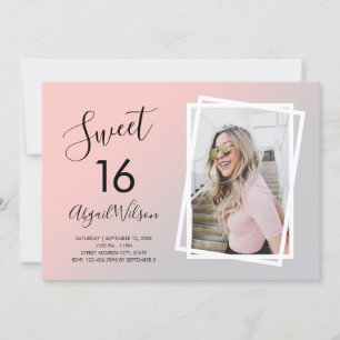 Invitation Soirée d'anniversaire sweet sixteen moderne et ten