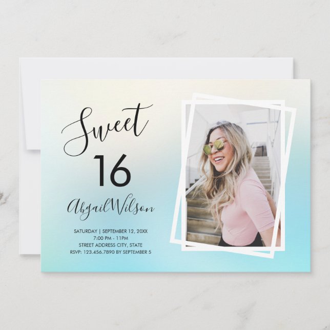 Invitation Soirée d'anniversaire sweet sixteen moderne et ten (Devant)