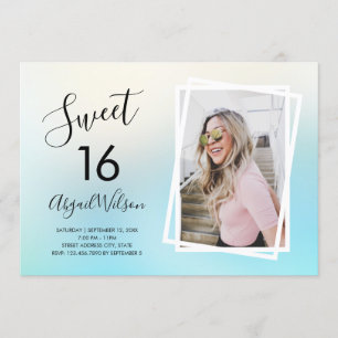 Invitation Soirée d'anniversaire sweet sixteen moderne et ten