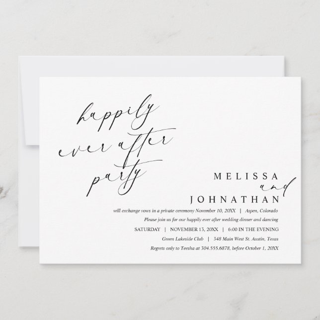 Invitation Soirée d'après dîner et danse pour un bonheur éter (Devant)